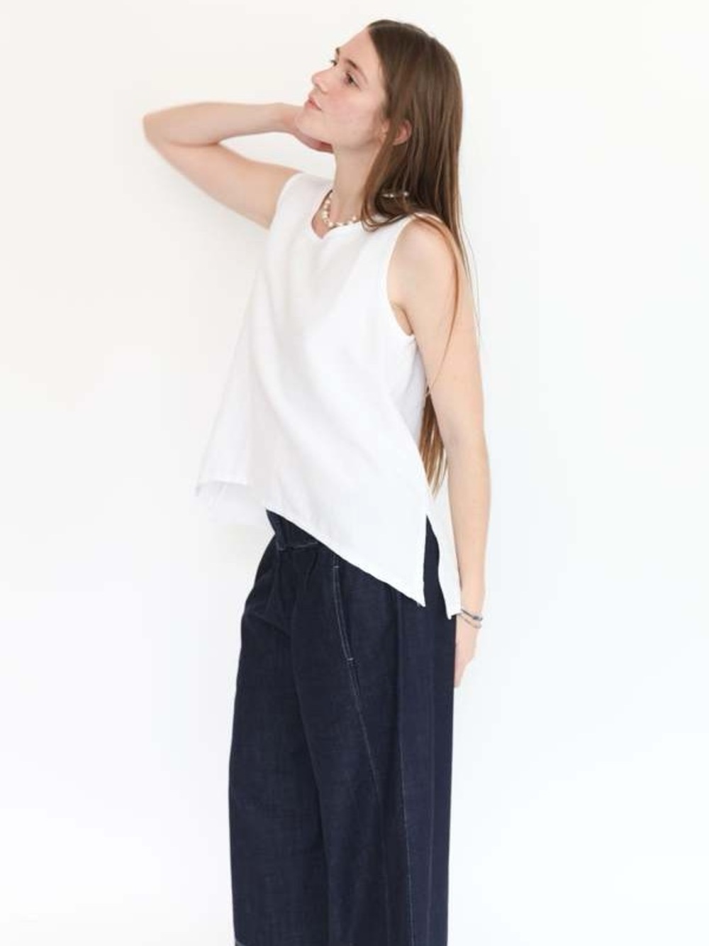 Eleven Stitch Design White Sleeveless Top - Women